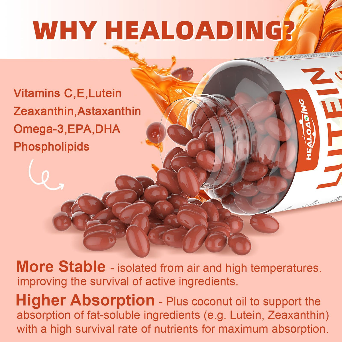 Lutein and Zeaxanthin Softgels with Vitamins C, E, Omega 3 Q277104