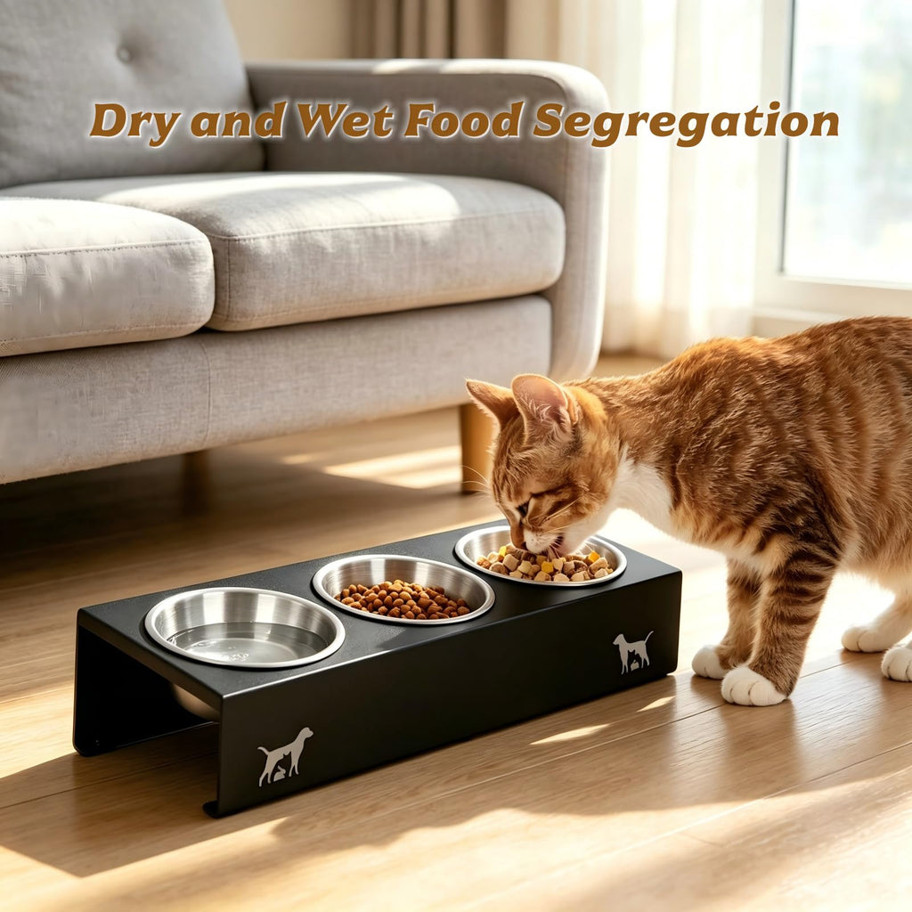 15° Tilted Stainless Steel Cat Bowls 3 Pack Q841