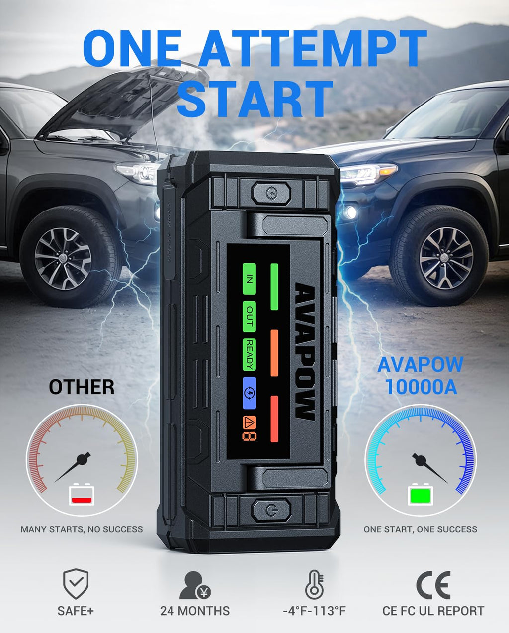 10000A Portable Battery Jumper Starter with 4" HD Display X67298