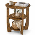 Rustic Brown 19.7 inch Round Side Table X7794