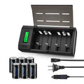 6 Pack Rechargeable D Batteries with Charger U59111