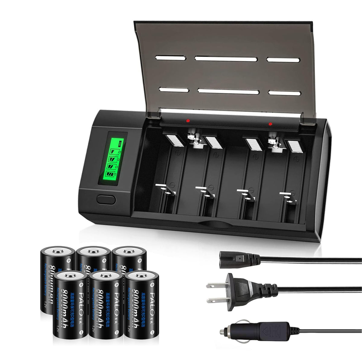 6 Pack Rechargeable D Batteries with Charger U59111