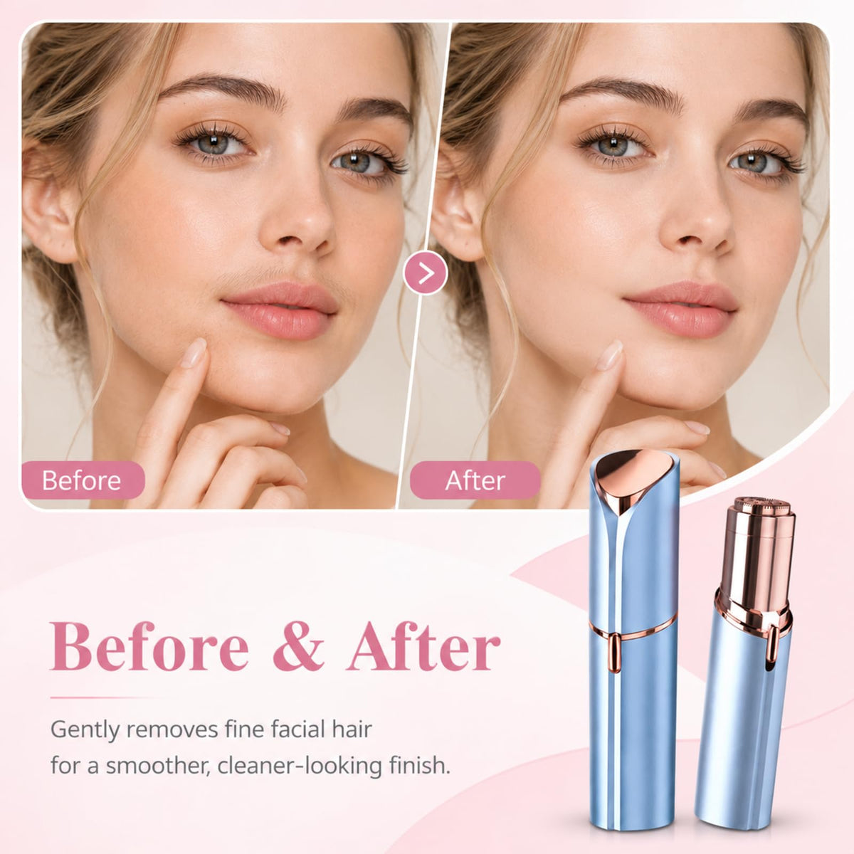 Facial Hair Remover with 2 Replacement Heads C427