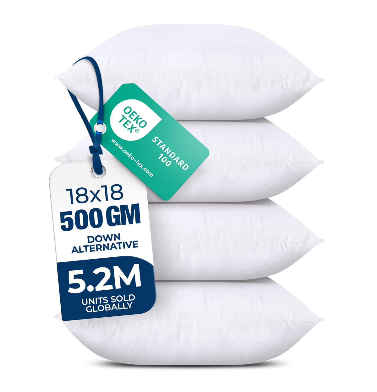 18x18 Decorative Pillow Inserts Set of 4 S50388