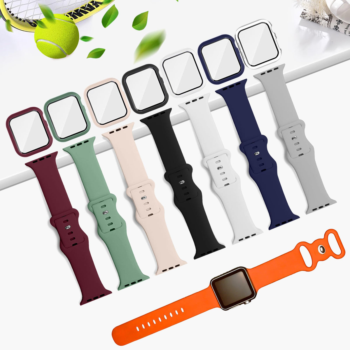 8 Pack Watch Screen Protector Silicone Band O3976