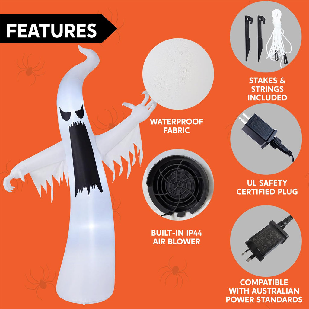 12 FT Inflatable Ghost Outdoor Decoration with LEDs X6851