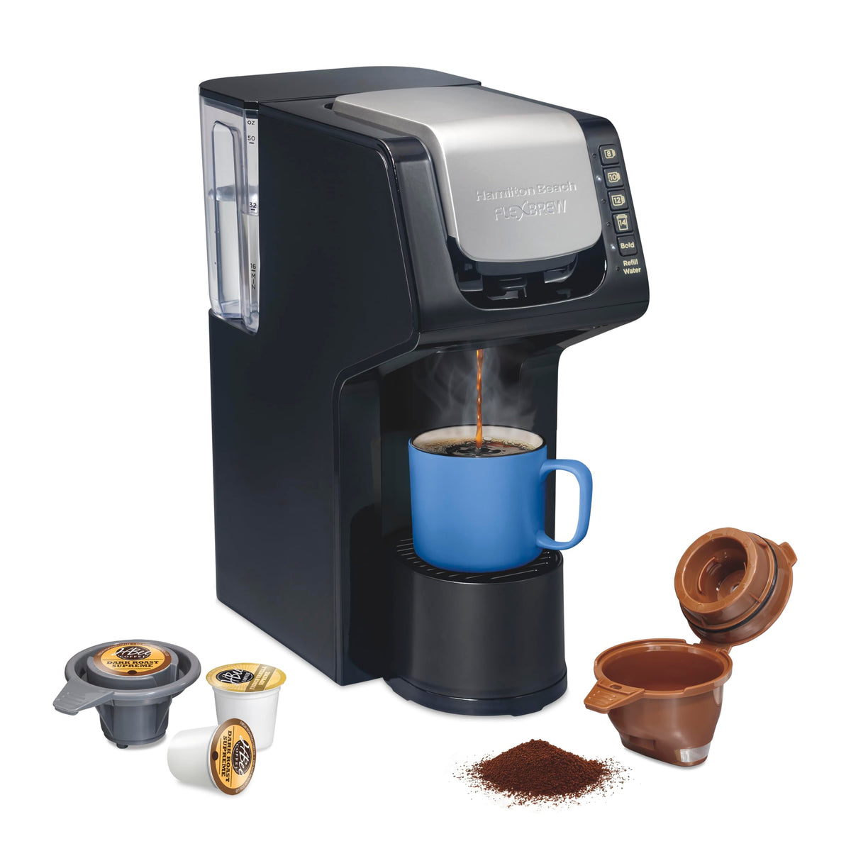 Single-Serve Coffee Maker with Removable Reservoir, Black Q55389