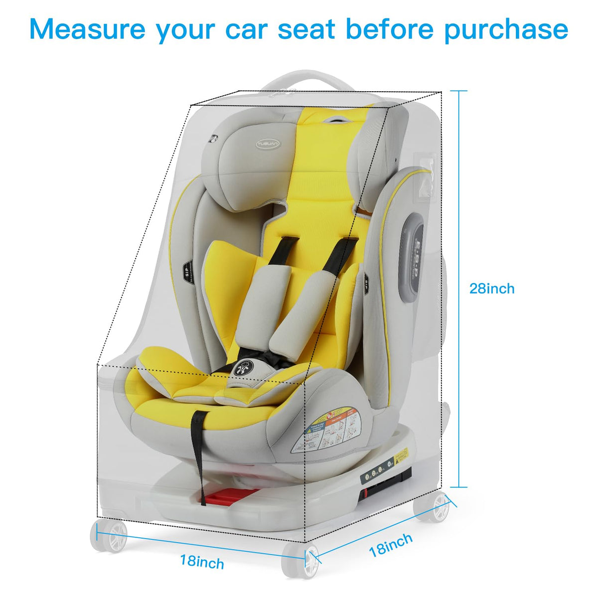 Green Car Seat Travel Bag with Spinner Wheels C9101