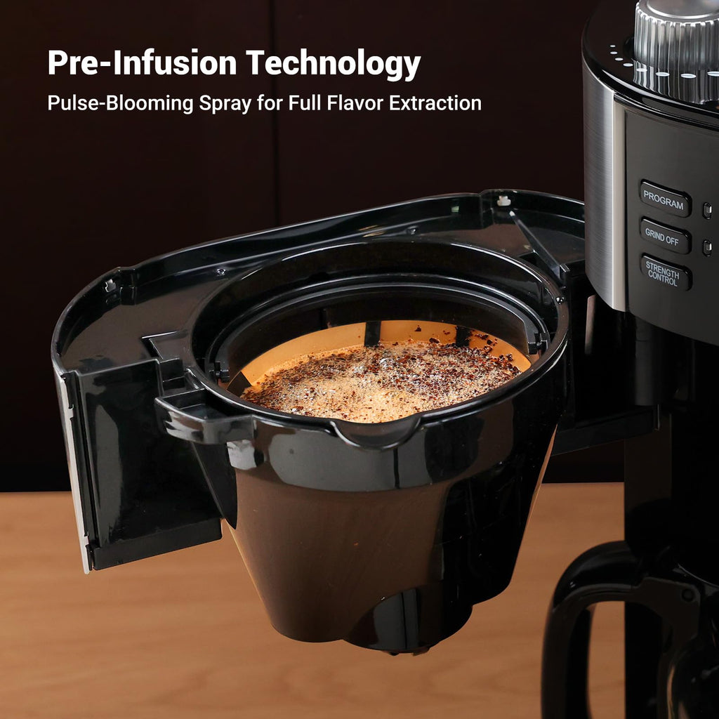 10-Cup Drip Coffee Maker with Built-In Burr Grinder P540