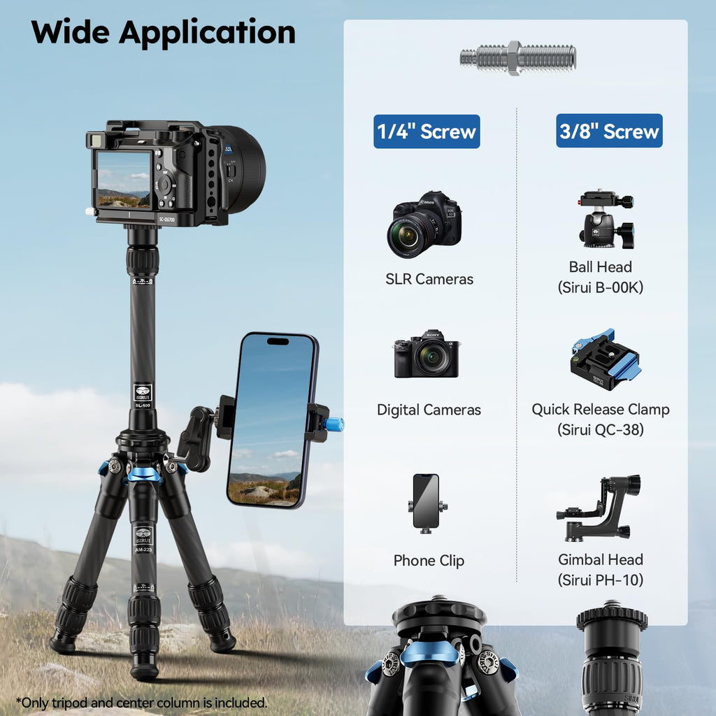 Lightweight Carbon Fiber Mini Travel Tripod E967