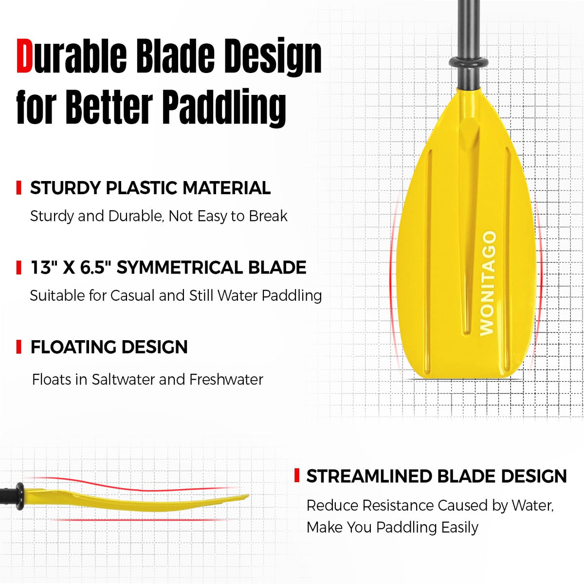 Adjustable Portable 5-Piece Kayak Paddle S677