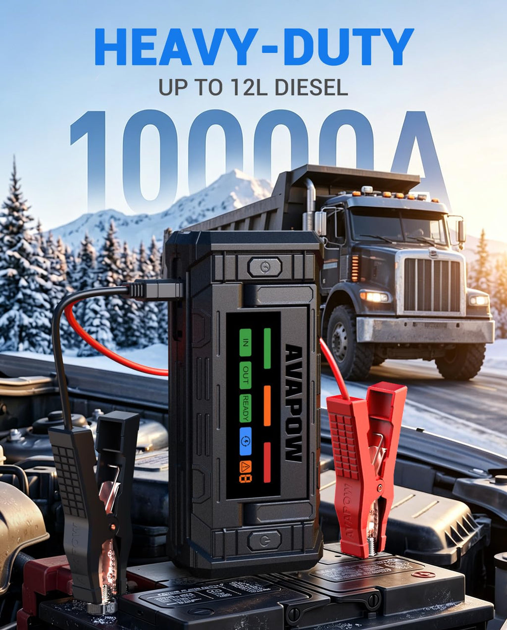 10000A Portable Battery Jumper Starter with 4" HD Display X67298