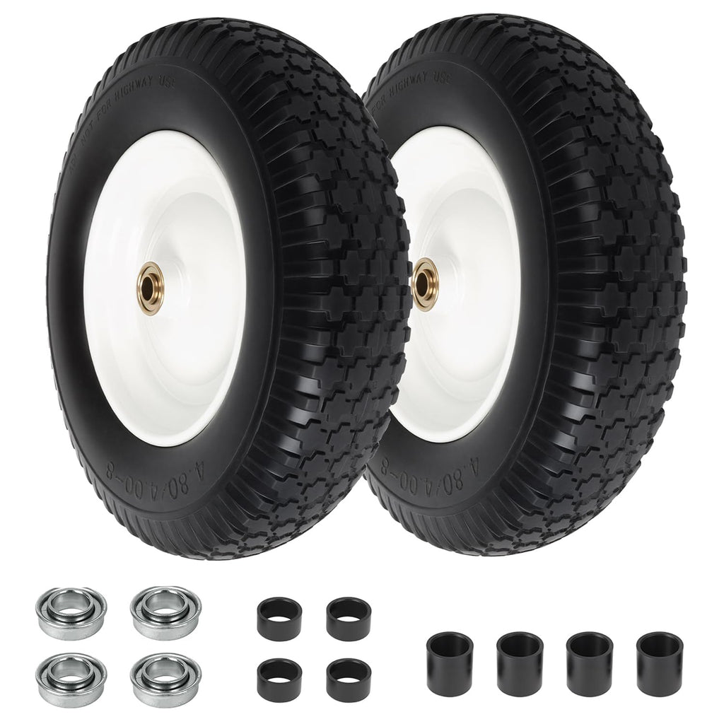 Flat Free Wheelbarrow Tire and Wheel 2 Pack W90807