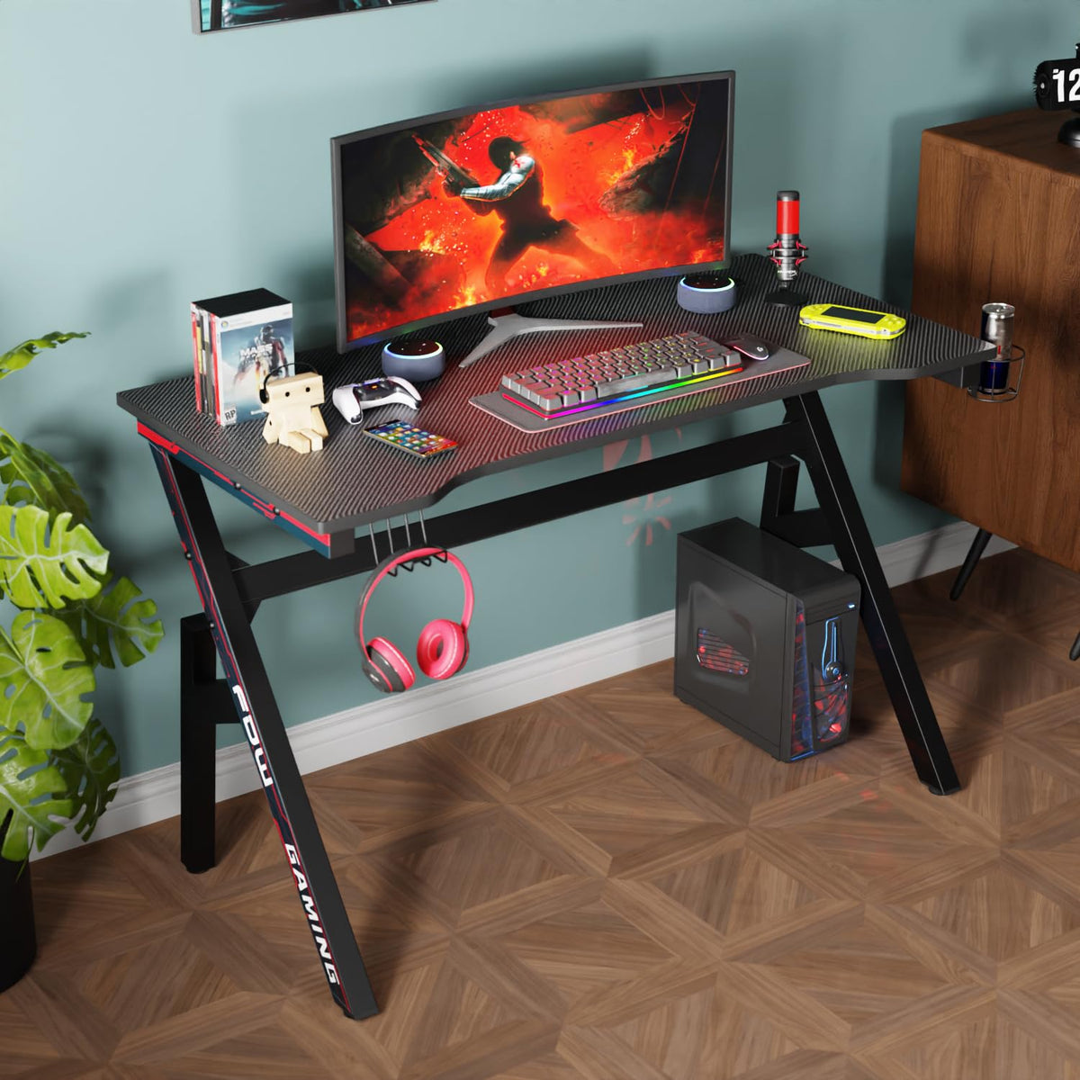 47" R-Shaped Gaming Table R670