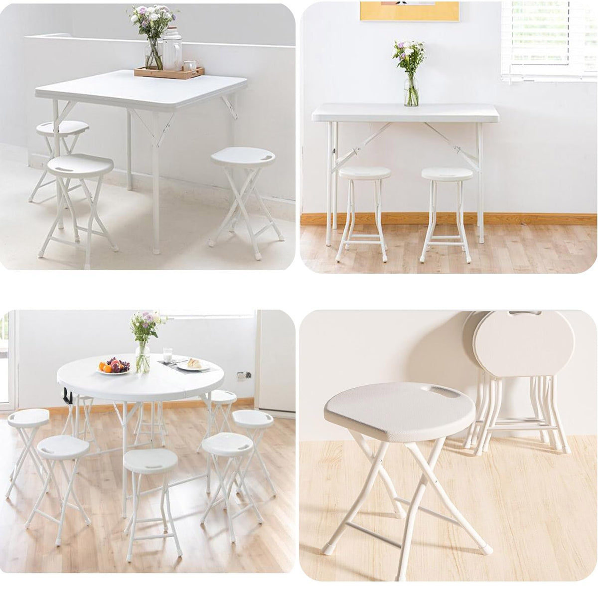 18 inch Portable Folding Plastic Stool with Steel Frame A2388