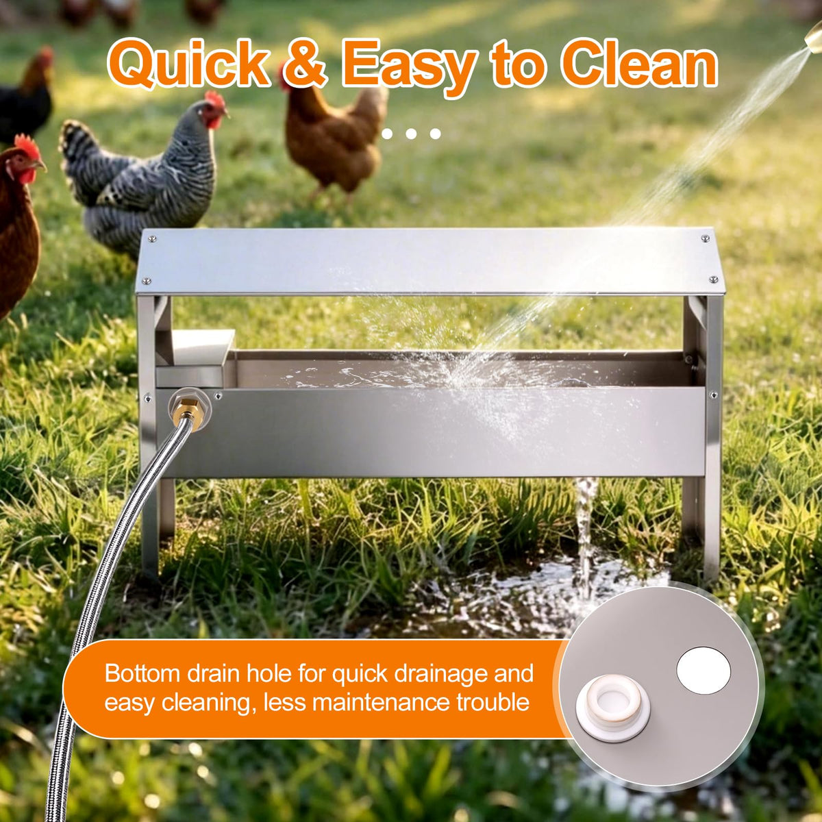 22'' Stainless Steel Automatic Chicken Waterer F492