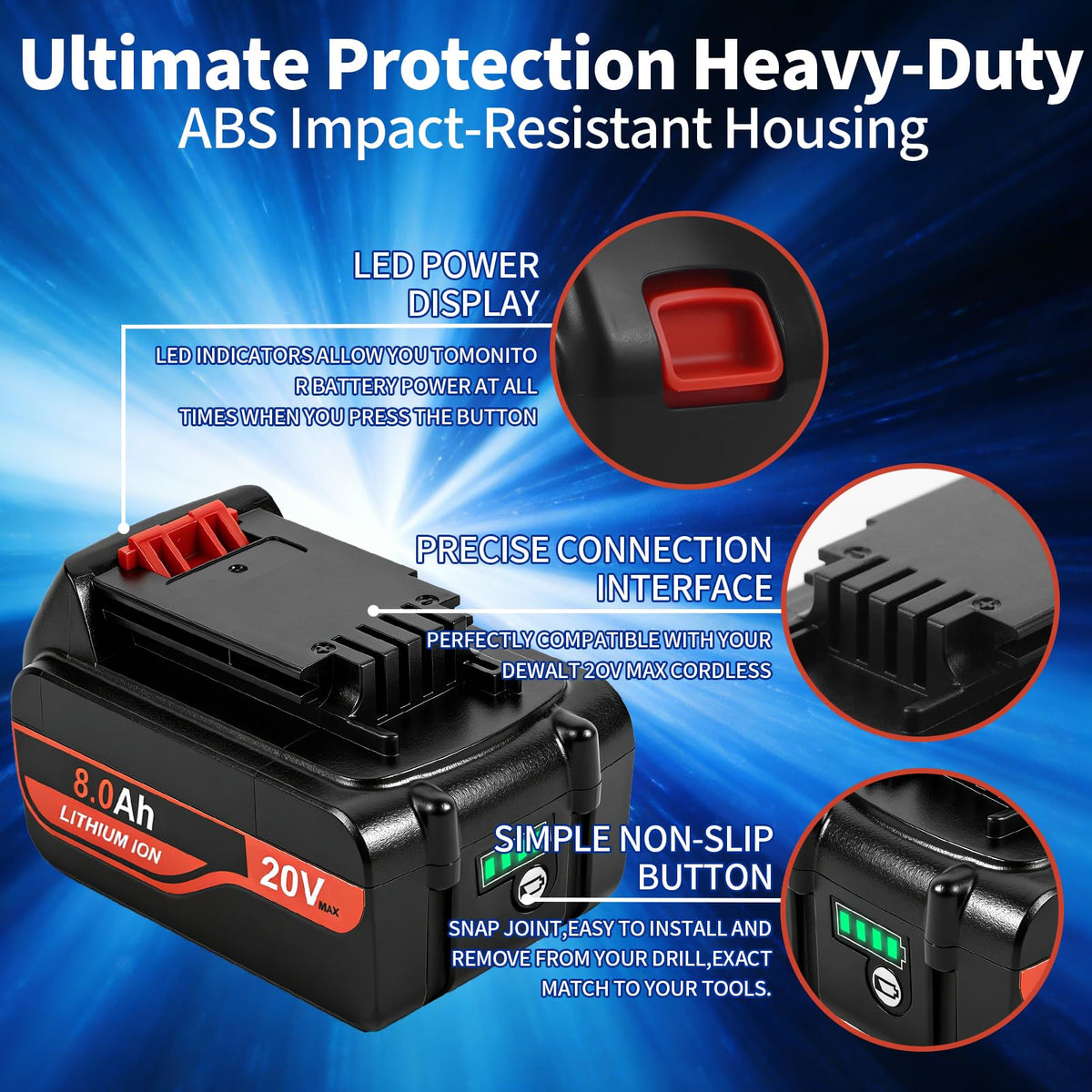 20V Lithium ion Replacement Battery 2Pack W2895