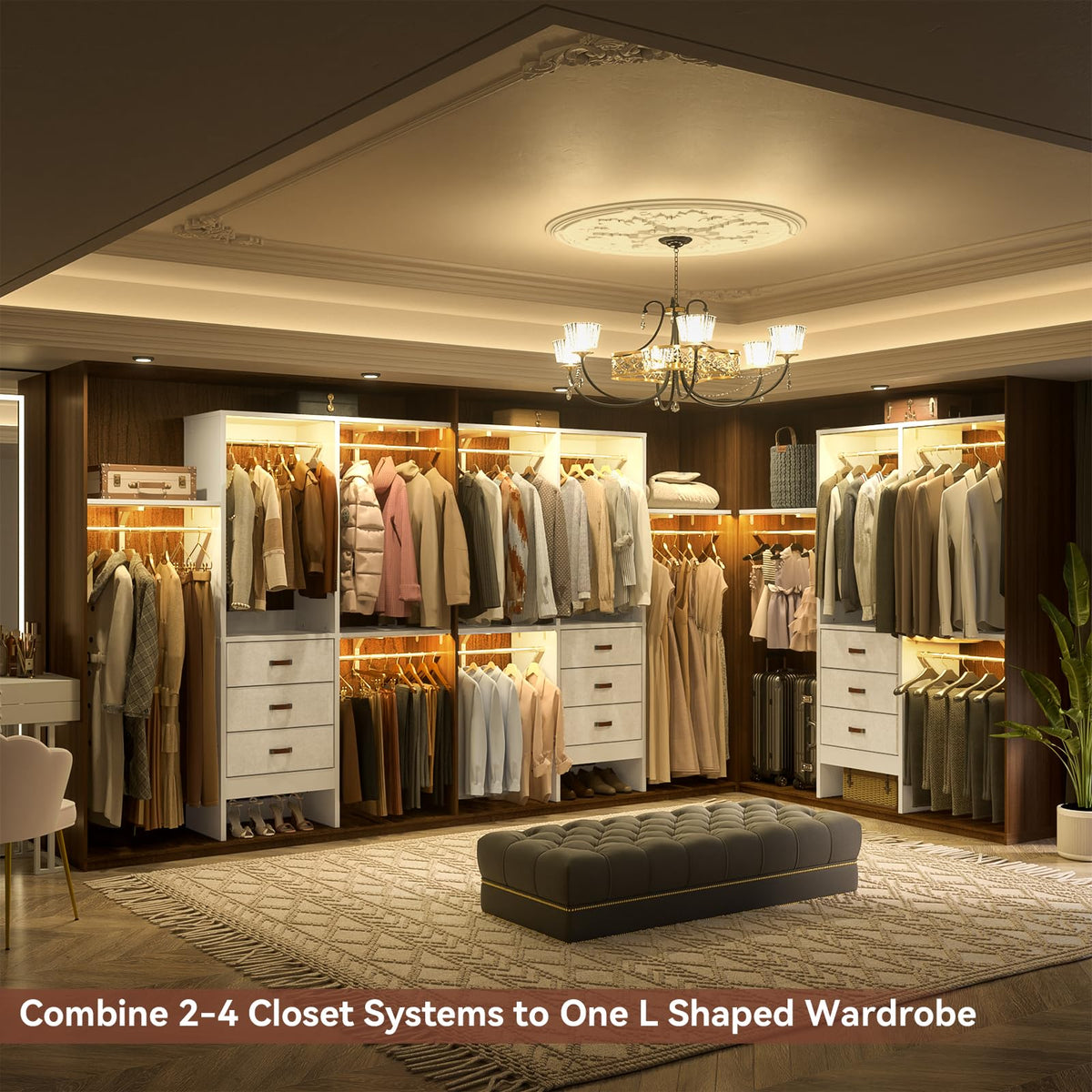 5FT Closet System with 3 Fabric Drawers T88100
