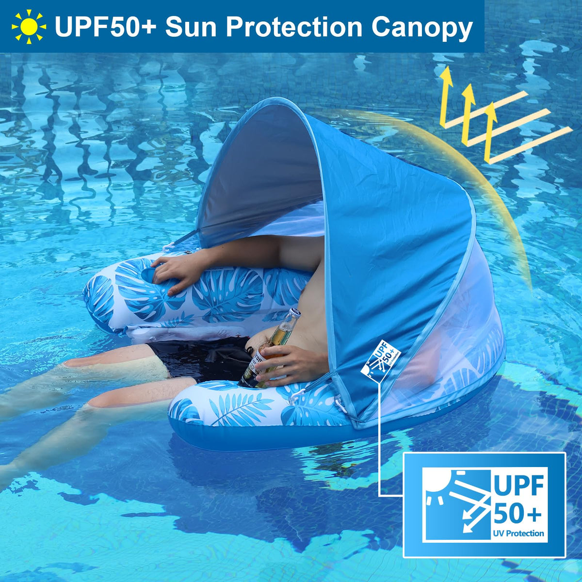 XL Pool Float with Canopy and Cup Holder K1758