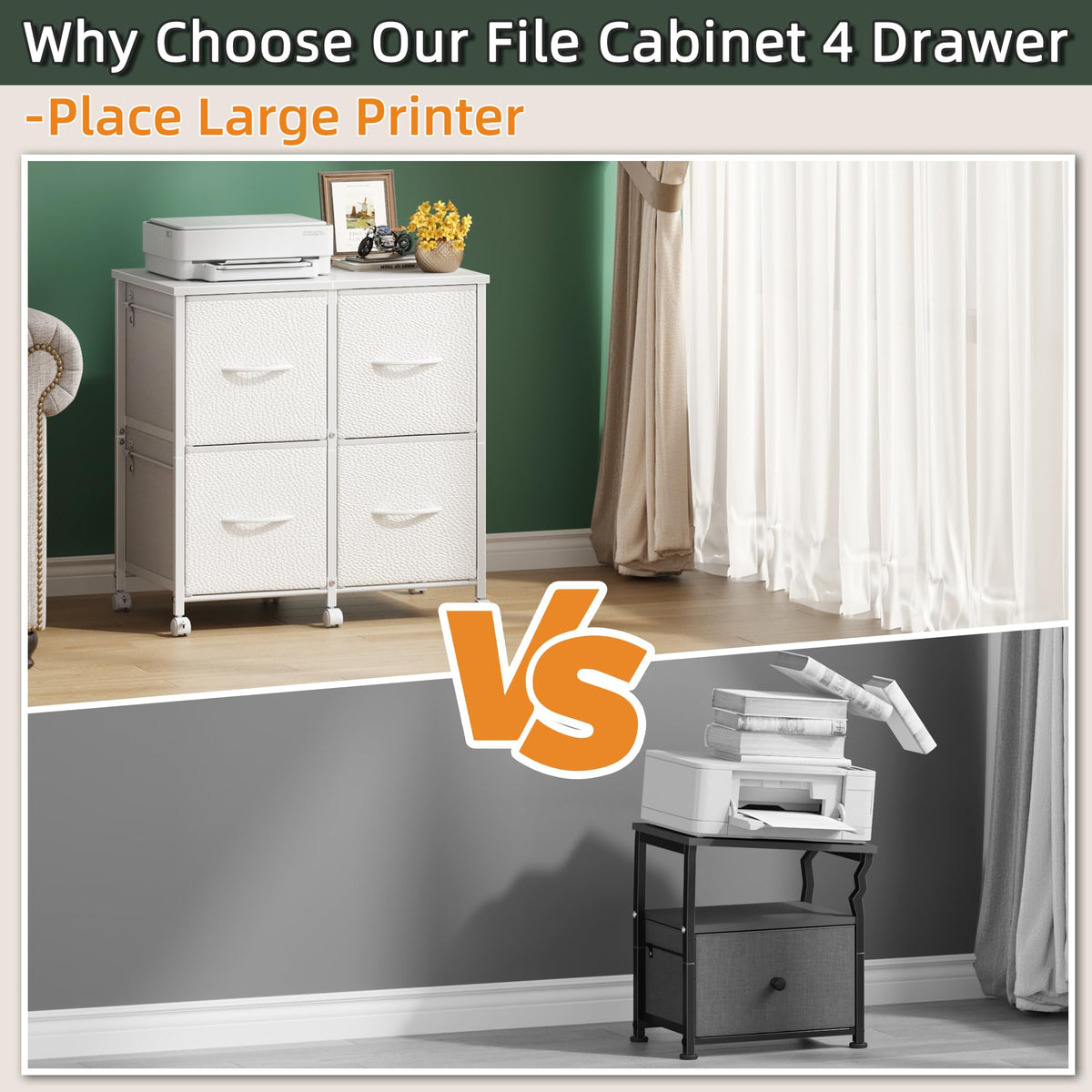 4 Drawer Mobile Lateral File Cabinet V994911