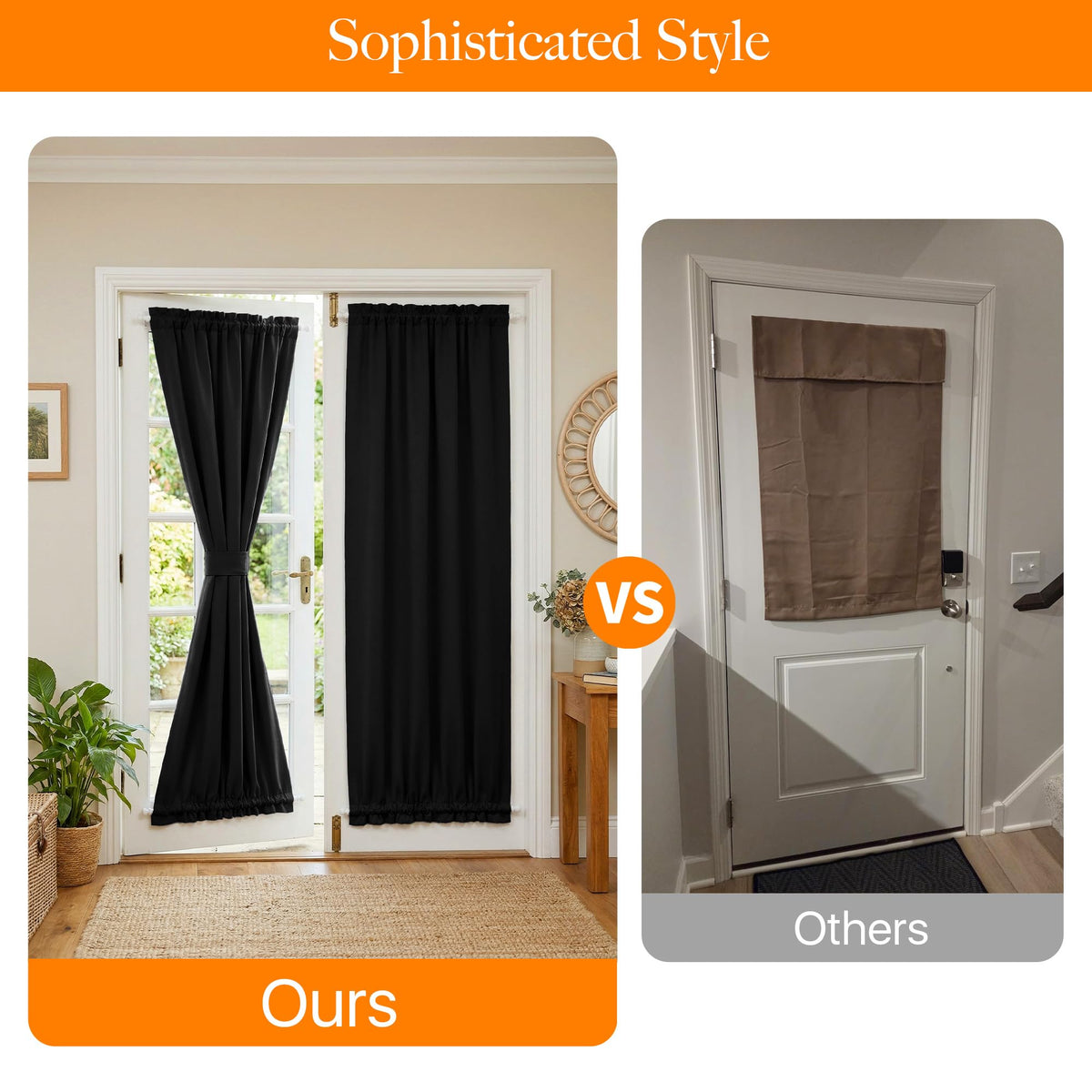 100% Blackout French Door Curtain Q239