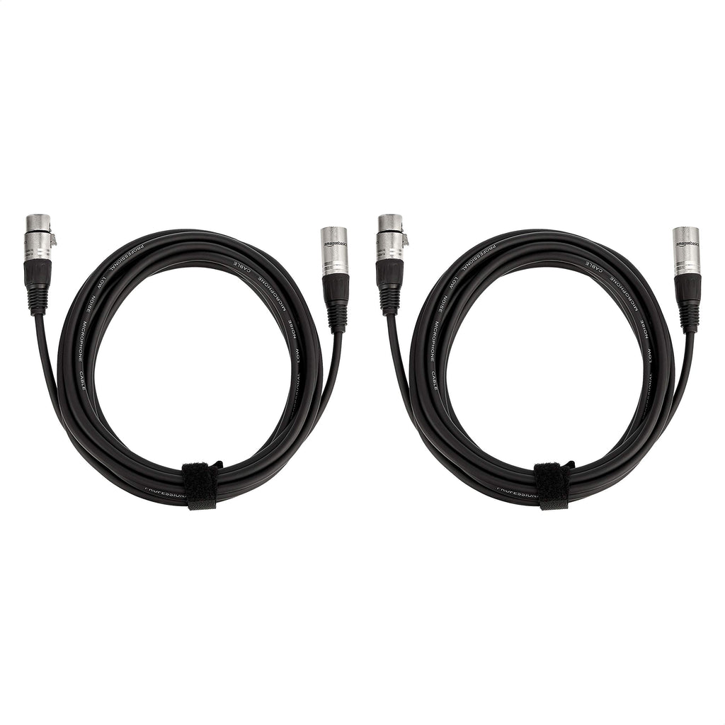 2-Pack 15 Foot Black XLR Microphone Cable O3483