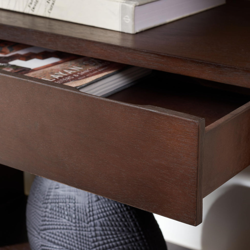Dark Oak 2-Shelf 1-Drawer Console Table X559537
