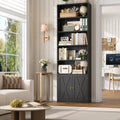 82" Tall Black Bookcase with Doors U78642