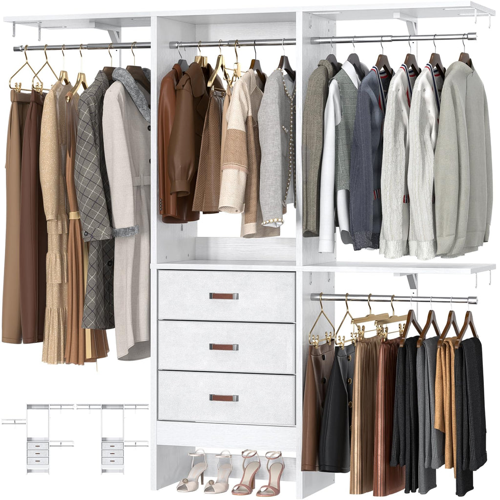 5FT Closet System with 3 Fabric Drawers T88100