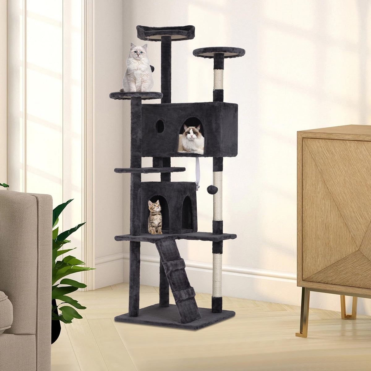 Dark Gray Multi-Level Cat Tree T934