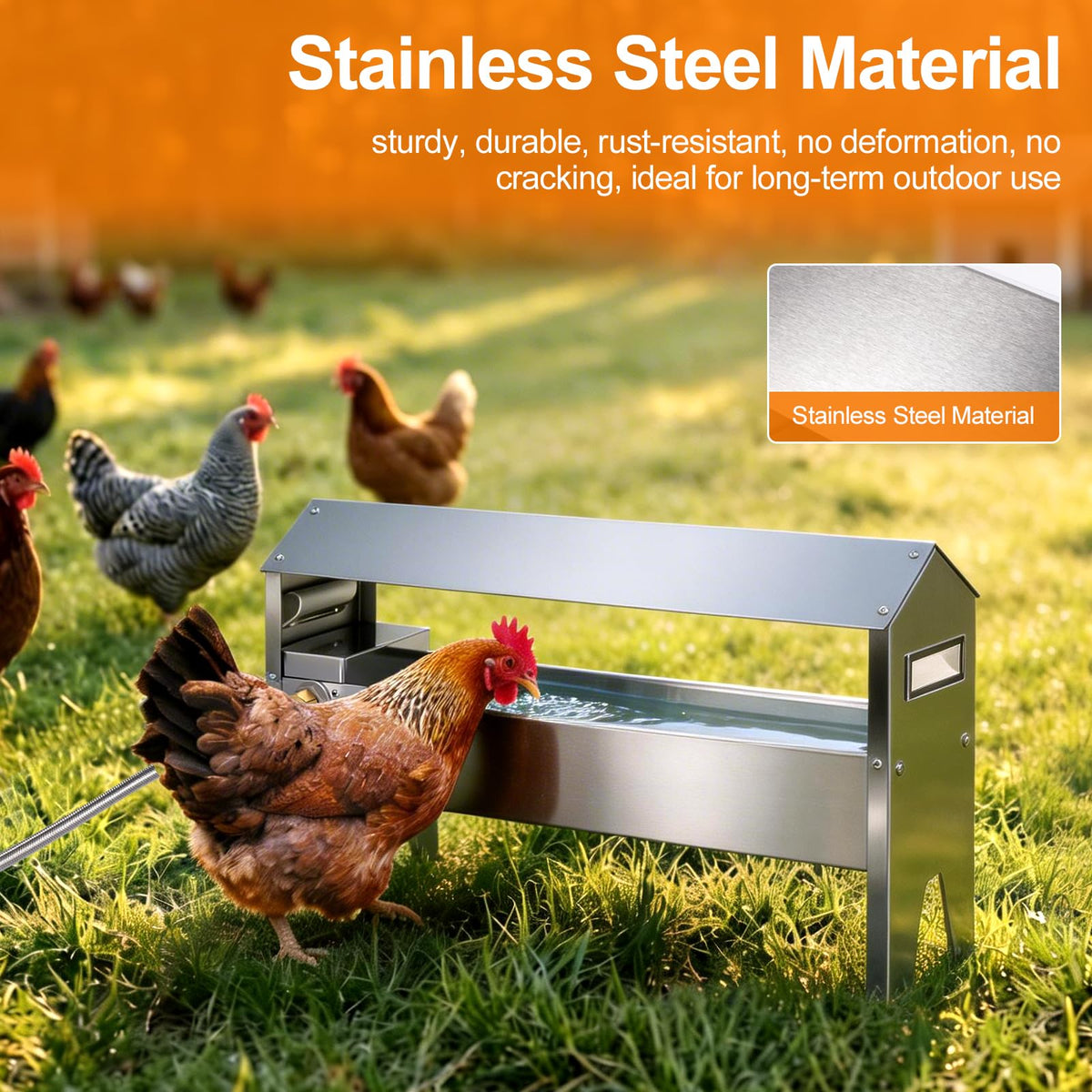 22'' Stainless Steel Automatic Chicken Waterer F492