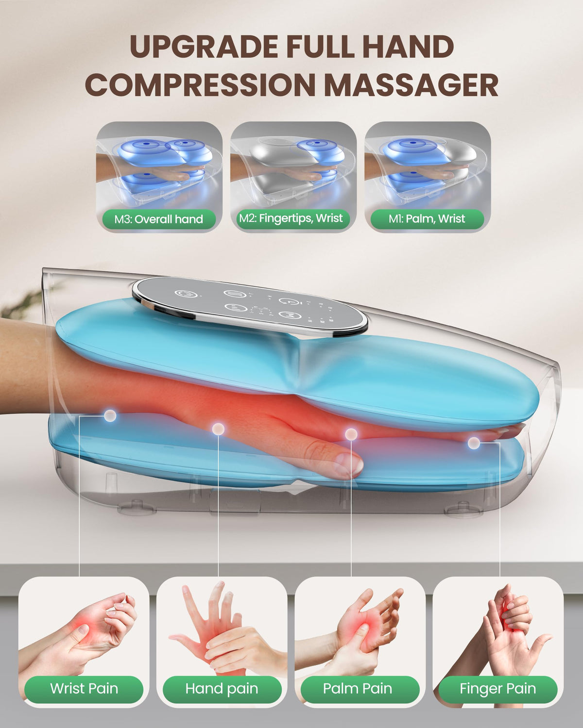 Cordless Hand Massager with Heat Compression K677192