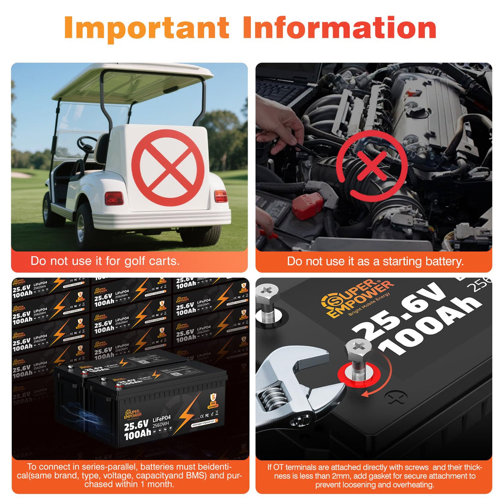 24V 100Ah LiFePO4 Deep Cycle Lithium Battery R3757