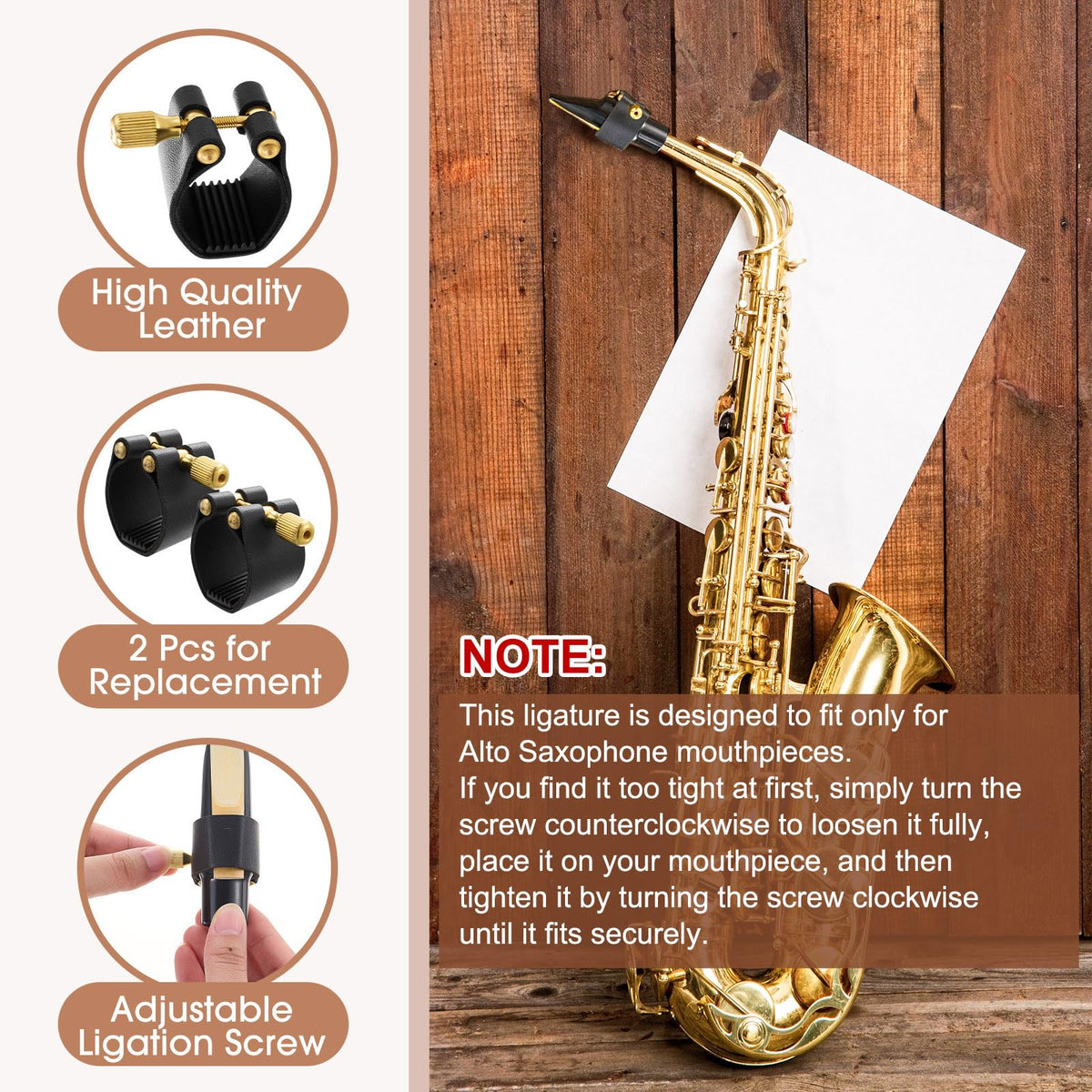 2 Pcs Alto Sax Ligature Q422058