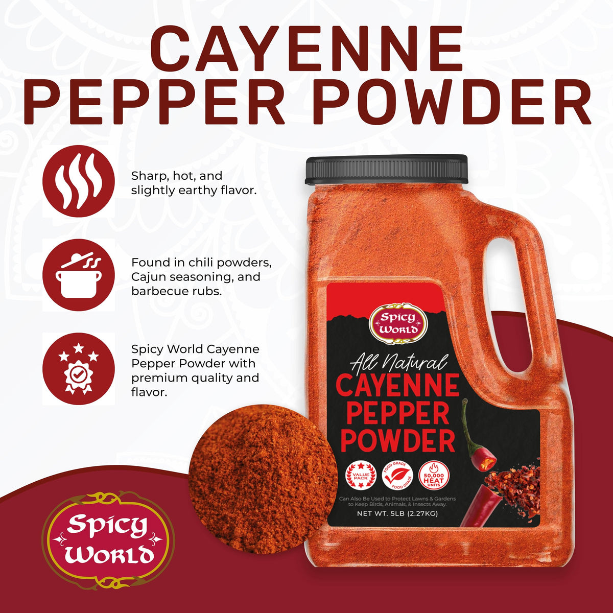 Cayenne Pepper Powder 5 LBS Gluten Free M12344