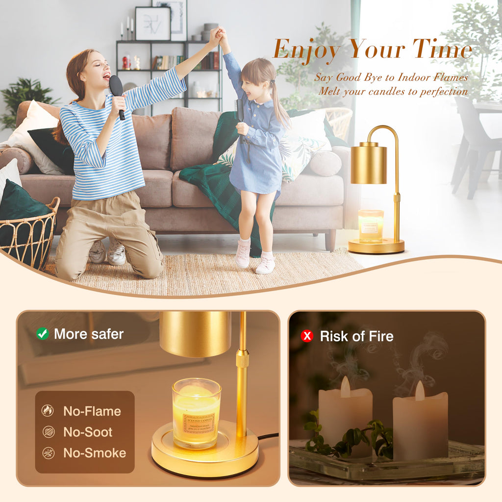 Height Adjustable Electric Candle Warmer Lamp with Timer & Dimmer N347