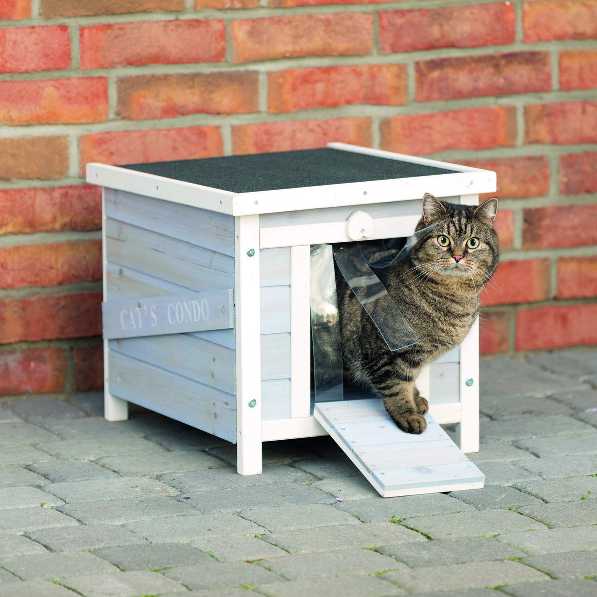 Small Outdoor Cat House with Raised Floor B161