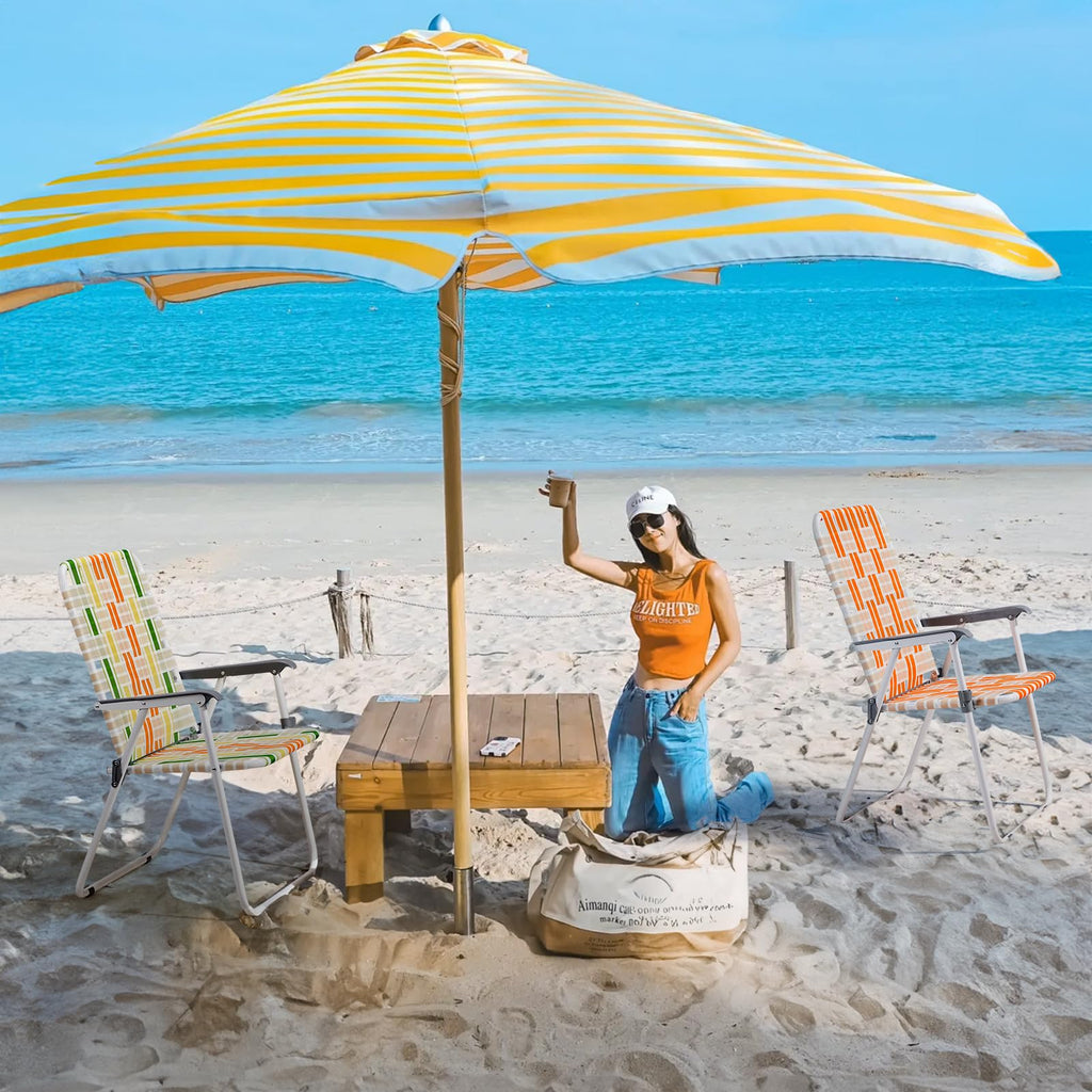 Set of 2 Webbed Folding Beach Chairs Z12778