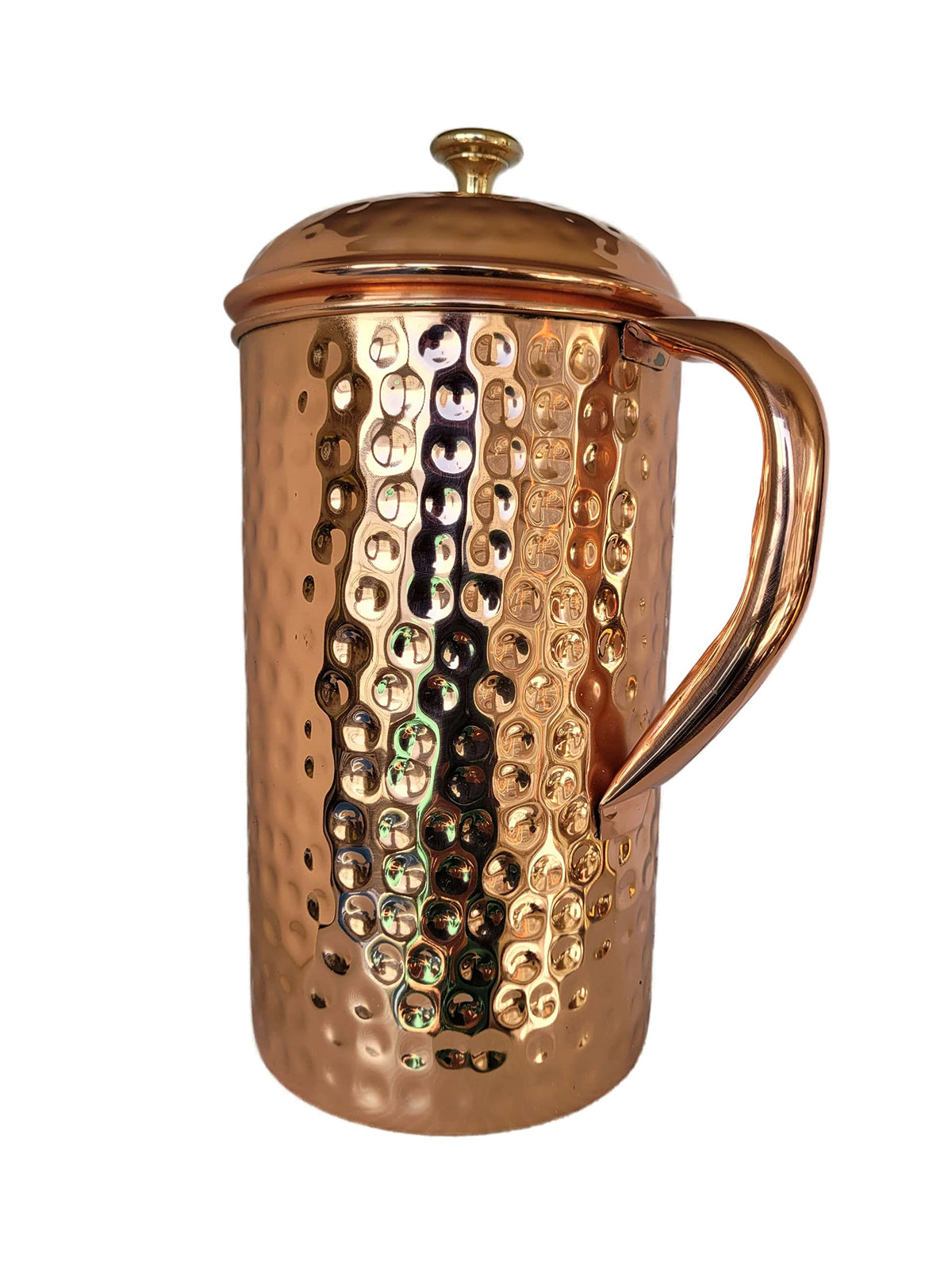 Half Gallon Hammered Pure Copper Pitcher with Lid S1178