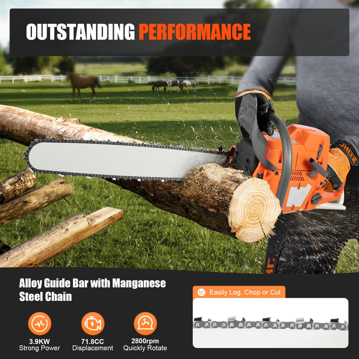 72CC 5.3HP 24" Gas Chainsaw A739