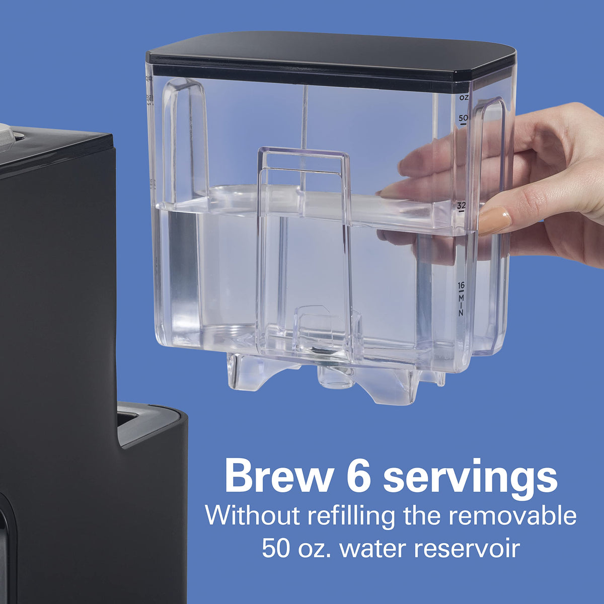 Single-Serve Coffee Maker with Removable Reservoir, Black Q55389