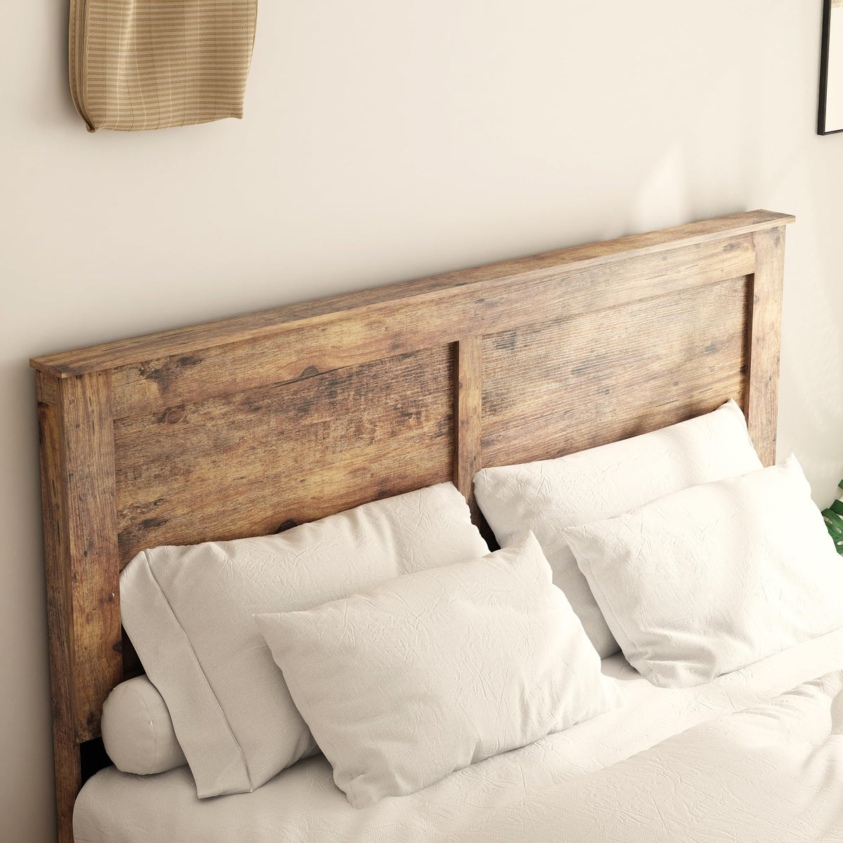 Wood Full Size Bed Frame with Headboard and Footboard E55965