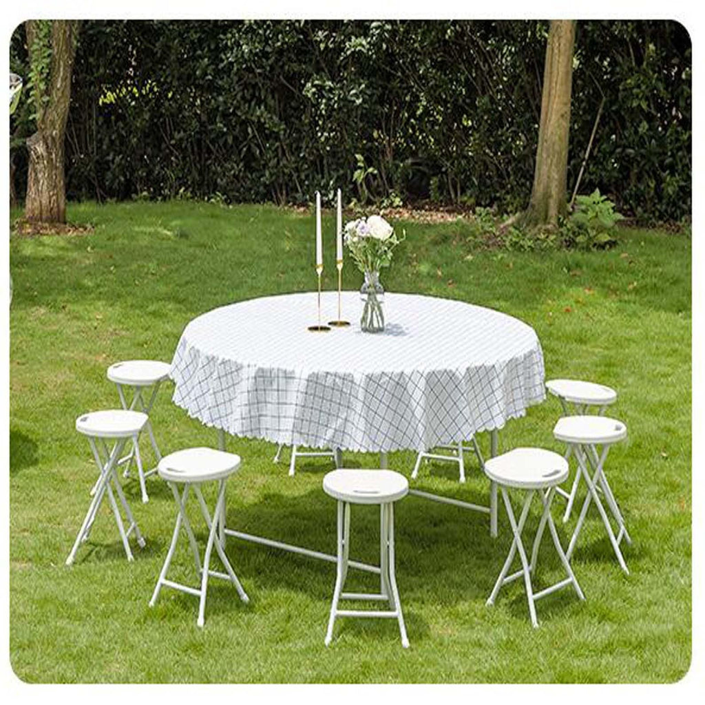 18 inch Portable Folding Plastic Stool with Steel Frame A2388