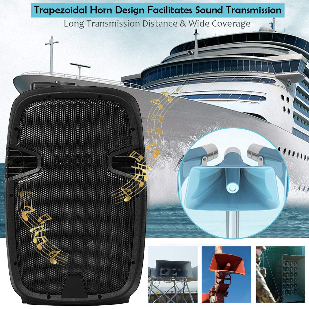 2000W 12" Portable Dual Powered Speakers PA System with Tripod Stands U266376