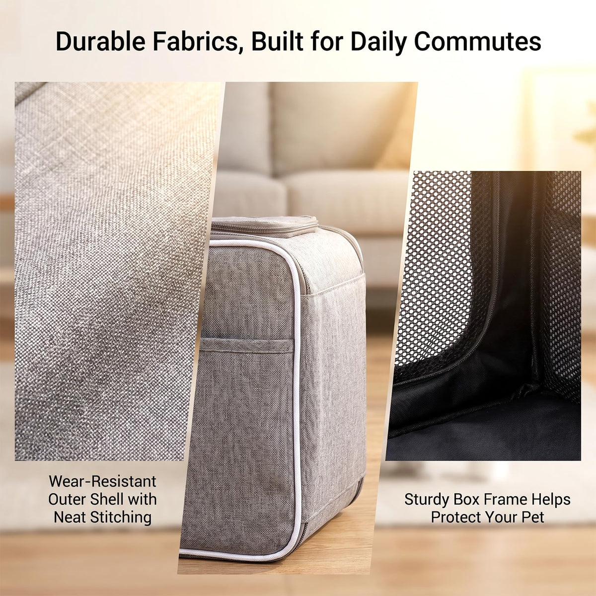 Foldable Expandable Pet Carrier Backpack for Bicycle Handlebar, Gray I920