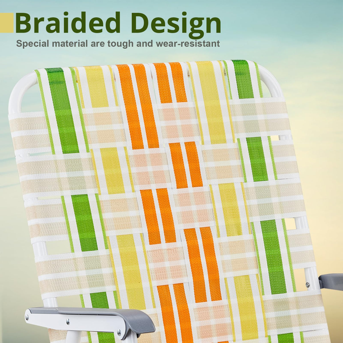 Set of 2 Webbed Folding Beach Chairs Z12778