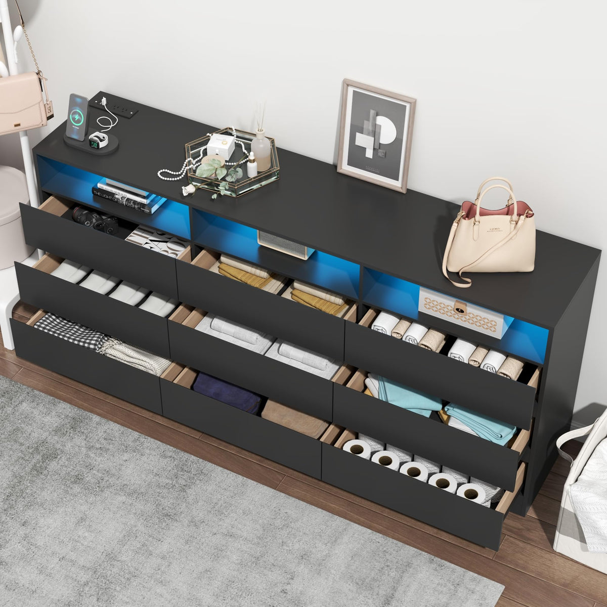 9 Drawer Dresser with Power Outlet M97359