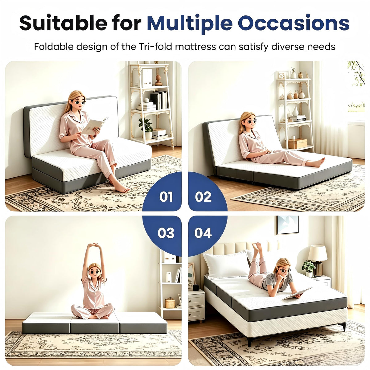 4 Inches Folding Foam Mat K250