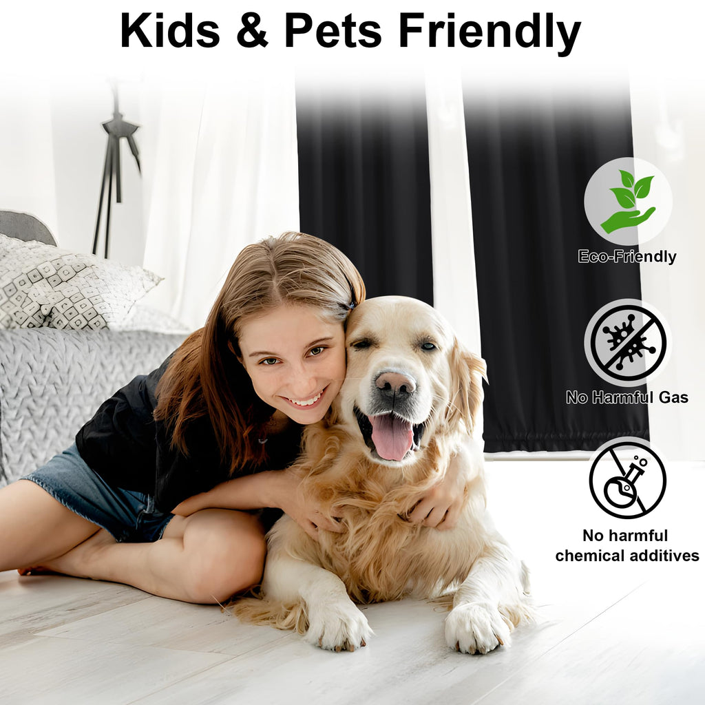 100% Blackout French Door Curtain Q239