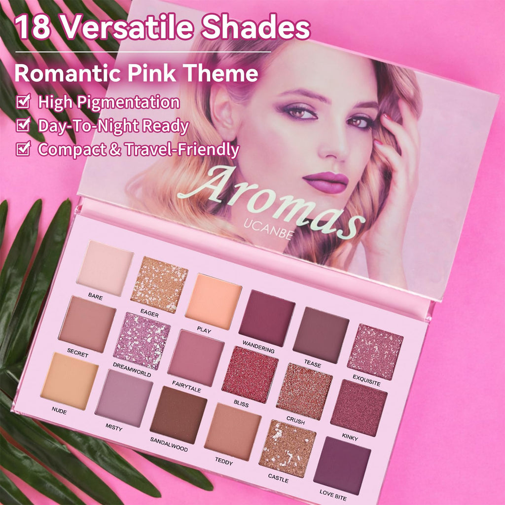 18 Colors Shimmer Matte Glitter Eyeshadow Palette G819